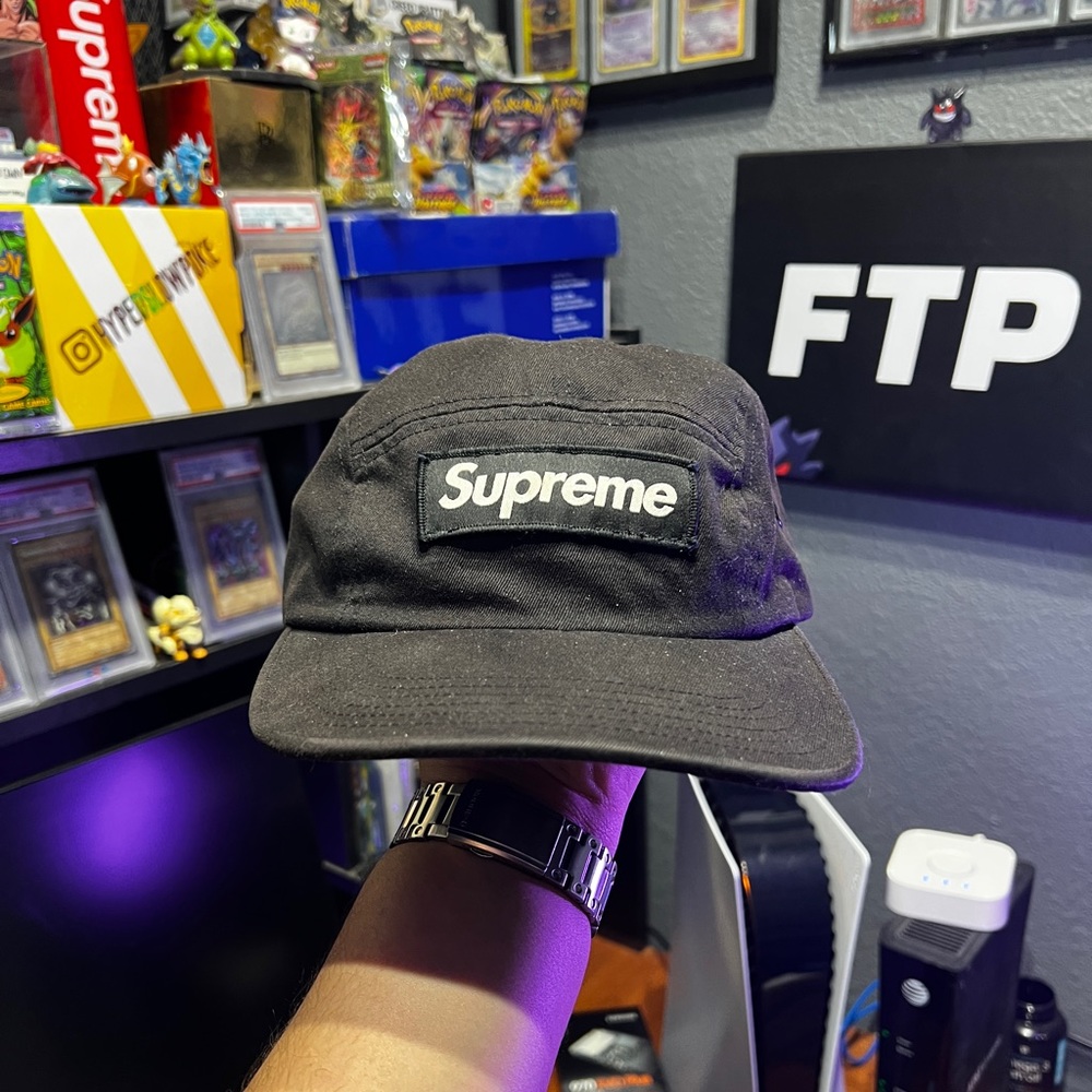 Supreme FW 16 Black Twill Camp Cap